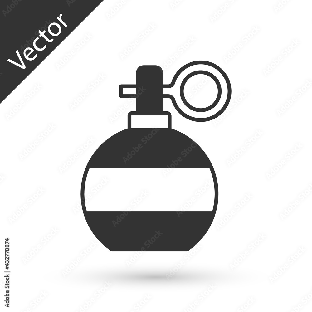Grey Hand grenade icon isolated on white background. Bomb explosion. Vector Grey Hand grenade icon isolated on white background. Bomb explosion. Vector