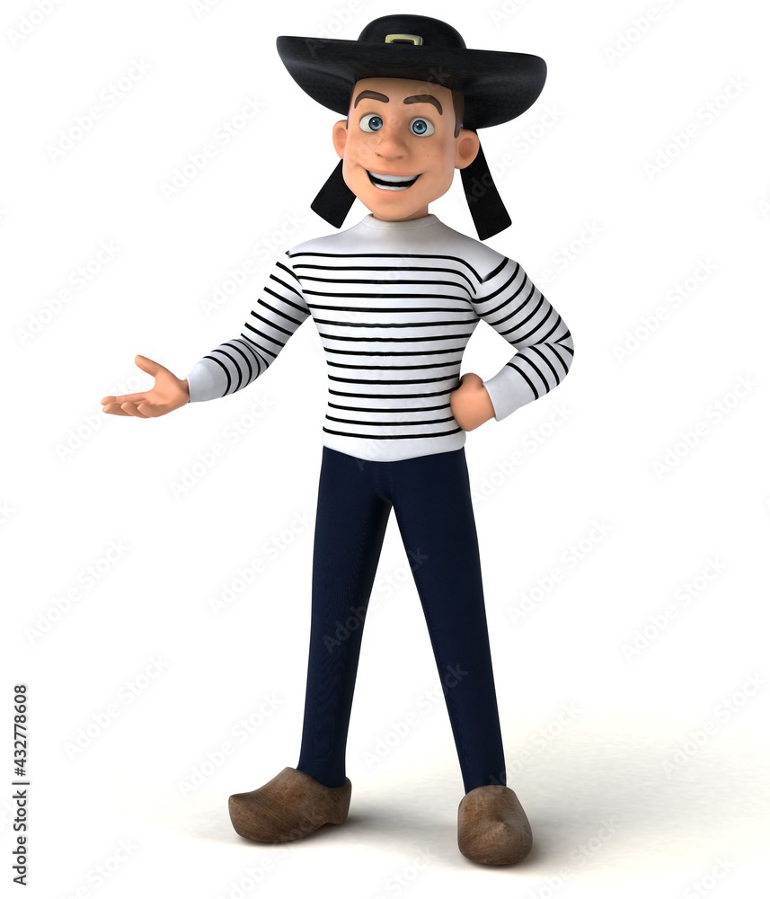 Fun 3d cartoon breton character Fun 3d cartoon breton character