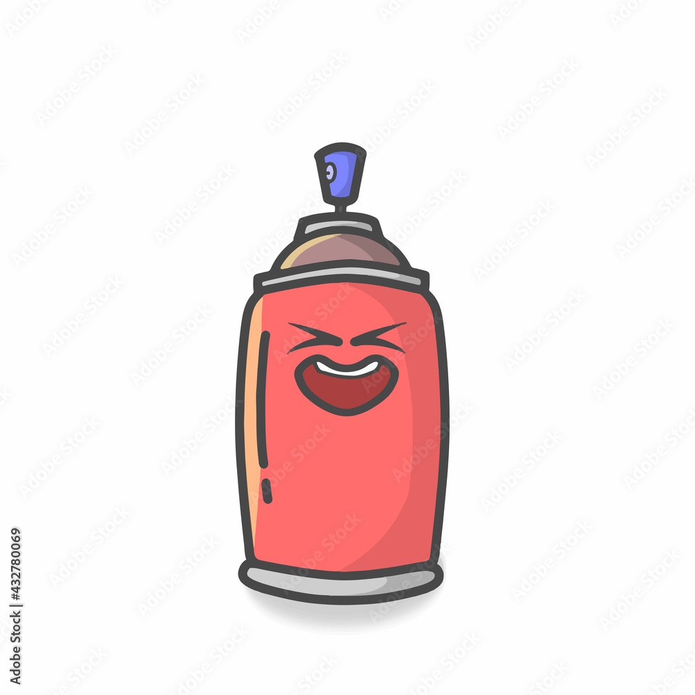 Cute Spray Can Character Flat Cartoon Vector Template Design Illustration Cute Spray Can Character Flat Cartoon Vector Template Design Illustration