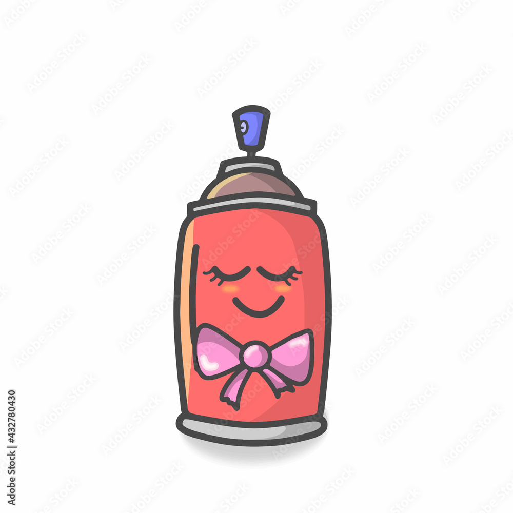 Cute Spray Can Character Flat Cartoon Vector Template Design Illustration Cute Spray Can Character Flat Cartoon Vector Template Design Illustration
