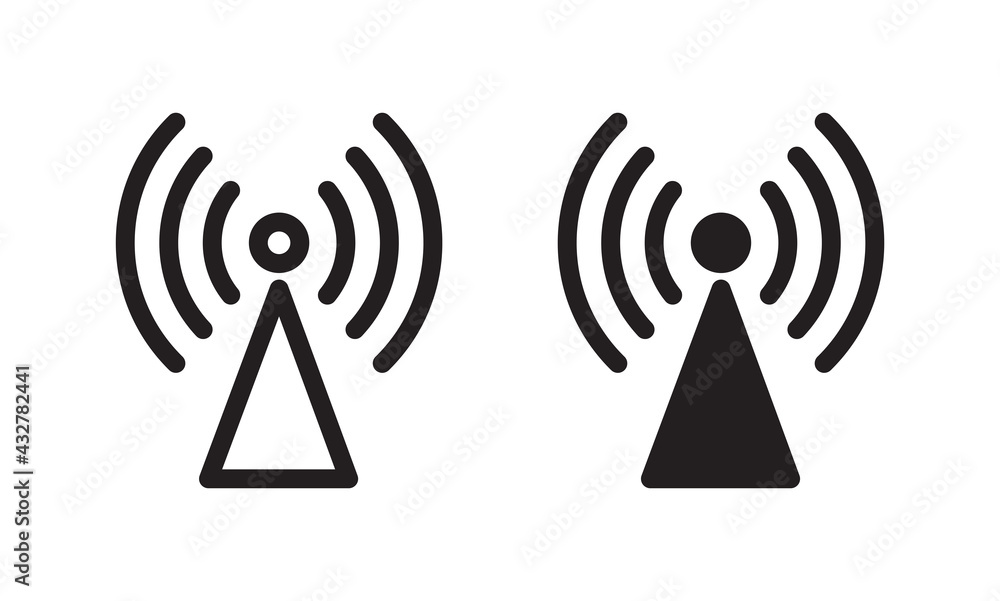 Radio Tower icon, antena Wireless sign vector Radio Tower icon, antena Wireless sign vector