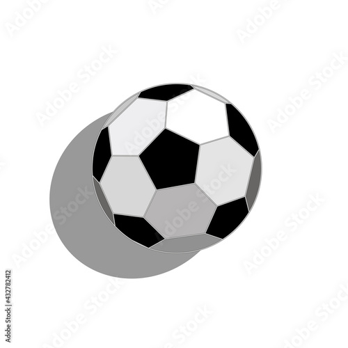 Soccer ball illustration in flat style. Clean graphic design. Minimal illustration.