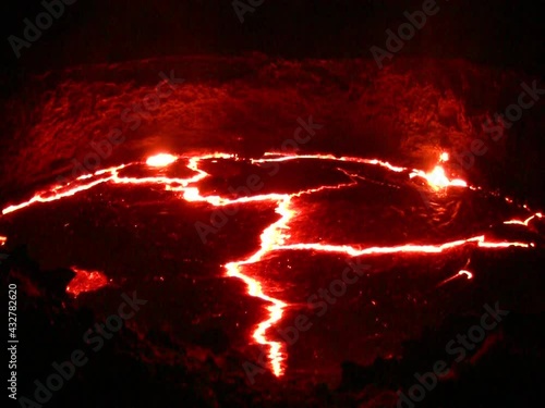 Erta Ale（Danakil volcano at Ethiopia ） erupting.