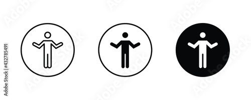 dont know icon No idea icons button, vector, sign, symbol, logo, illustration, editable stroke, flat design style isolated on white linear pictogram