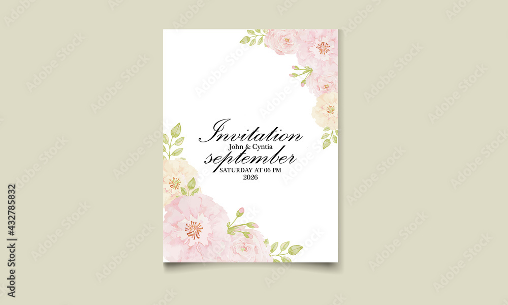 
Watercolor Floral Wedding Card Set