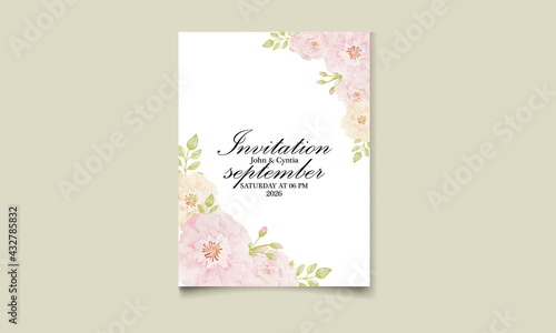  Watercolor Floral Wedding Card Set © MAFIZUR