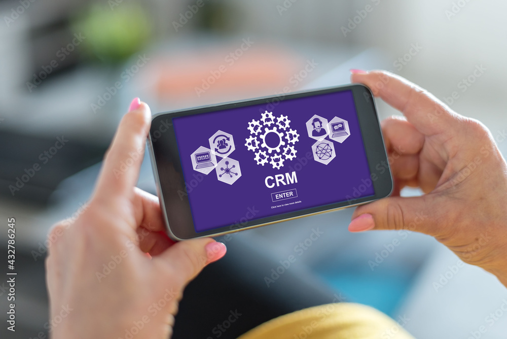 Crm concept on a smartphone Crm concept on a smartphone