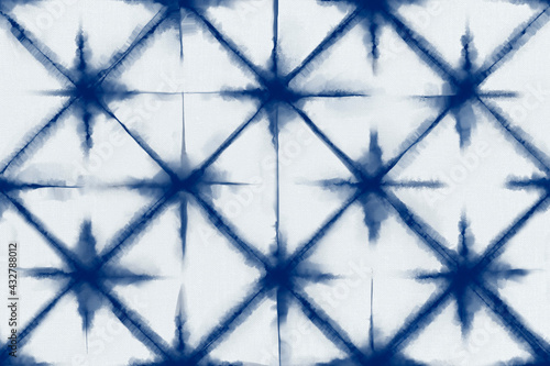 Shibori pattern background in indigo blue color photo
