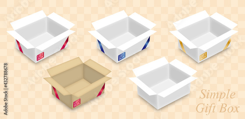 ギフトボックス　シンプルな箱（CMYKで作成、印刷対応）