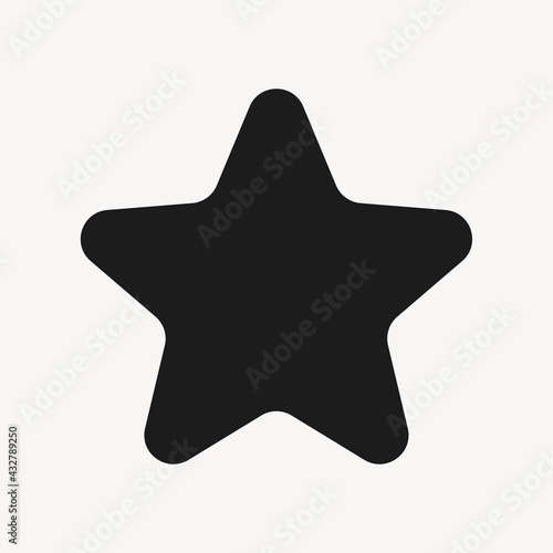 Star filled icon black for social media app