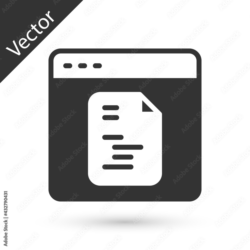 Grey Software, web developer programming code icon isolated on white background. Javascript computer script random parts of program code. Vector Grey Software, web developer programming code icon isolated on white background. Javascript computer script random parts of program code. Vector