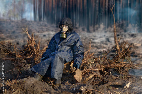 Man in a gas mask