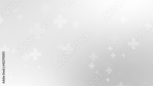 Abstract medical white gray cross pattern background.