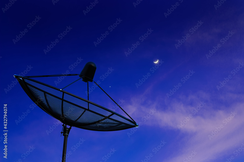 Black satellite dish