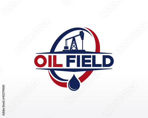 Oil and Gas Logo Design. Oil Mine Logo Design Template Vector