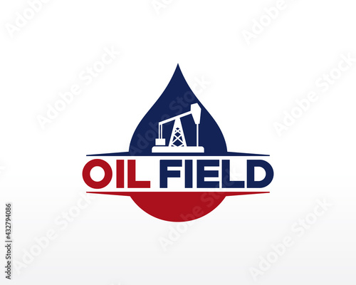 Oil and Gas Logo Design. Oil Mine Logo Design Template Vector
