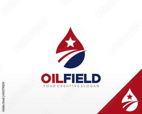 Oil and Gas Logo Design. Oil Mine Logo Design Template Vector