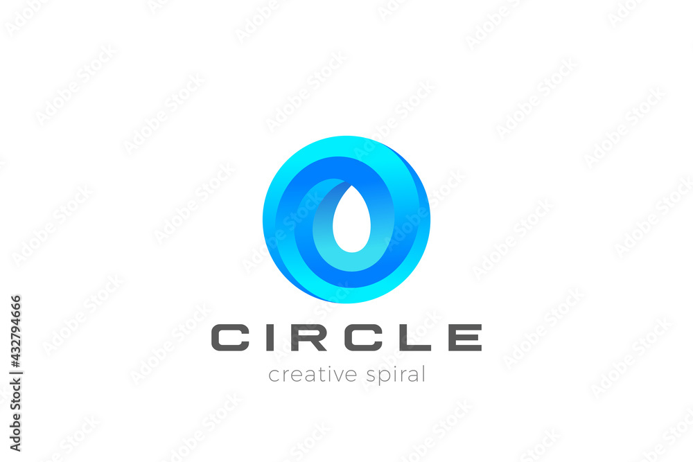 Circle Spiral Wave Droplet Logo abstract design vector template Circle Spiral Wave Droplet Logo abstract design vector template