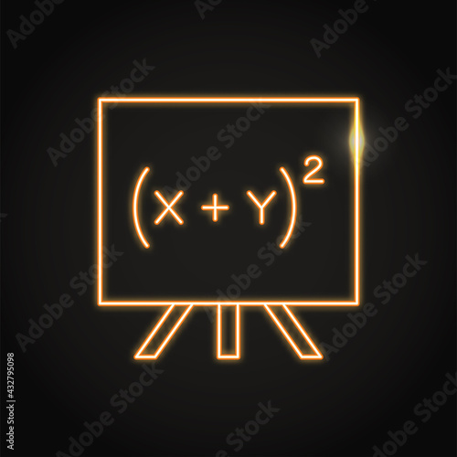 Neon quadratic equation icon in line style