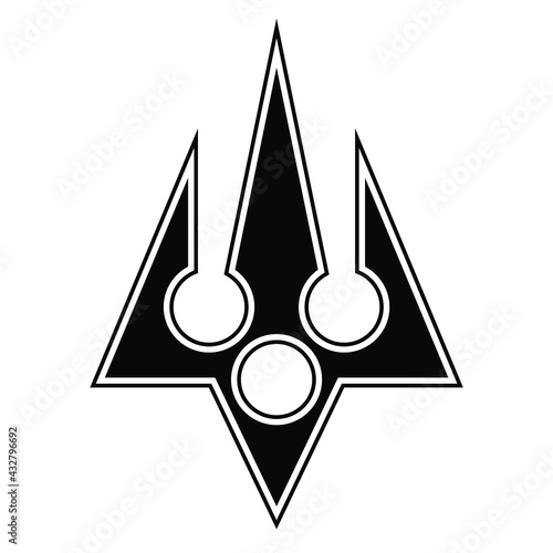 vector illustration of the State Emblem of Ukraine made in a very stylized geometric style isolated on a white background. useful for web design, print, posters, decoration elements, merchandise.