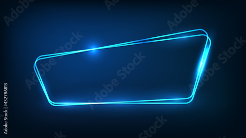 Neon double frame with shining effects