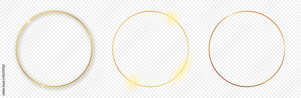 Gold glowing circle frame