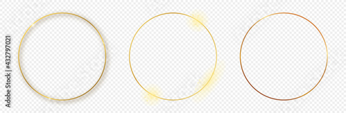 Gold glowing circle frame
