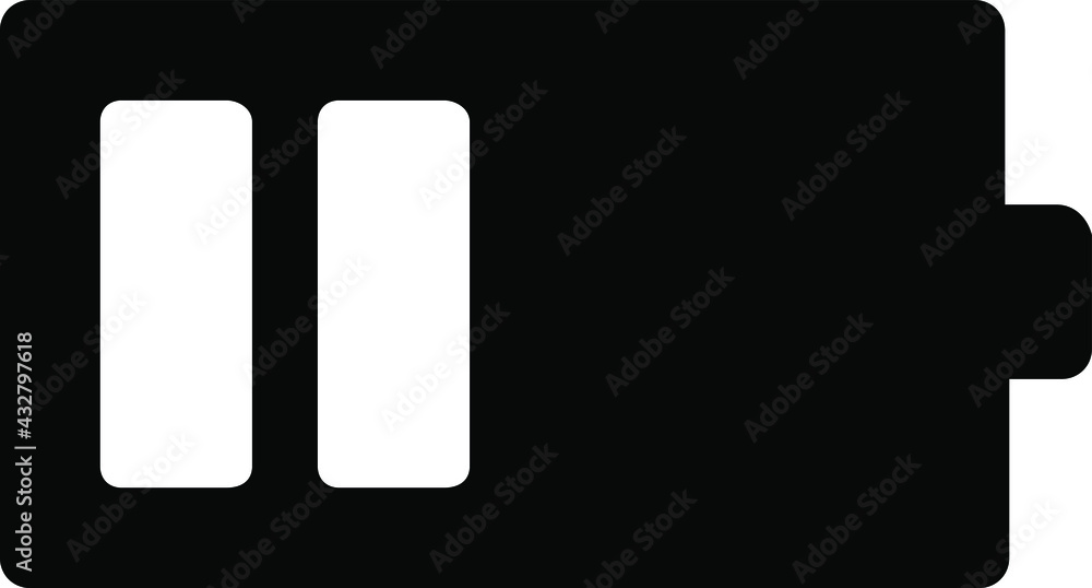 Battery icon vector 50% charge