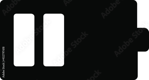 Battery icon vector 50% charge