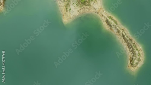 Volcanic Rock Formations At Lake Danao Natural Park On The Island Of Leyte In Philippines. - Aerial Shot photo