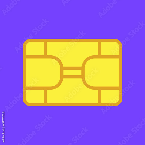 Credit Card Chip icon vector