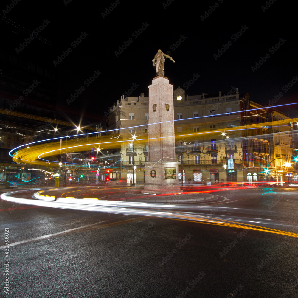 Naklejka premium Light Trails Bilbao