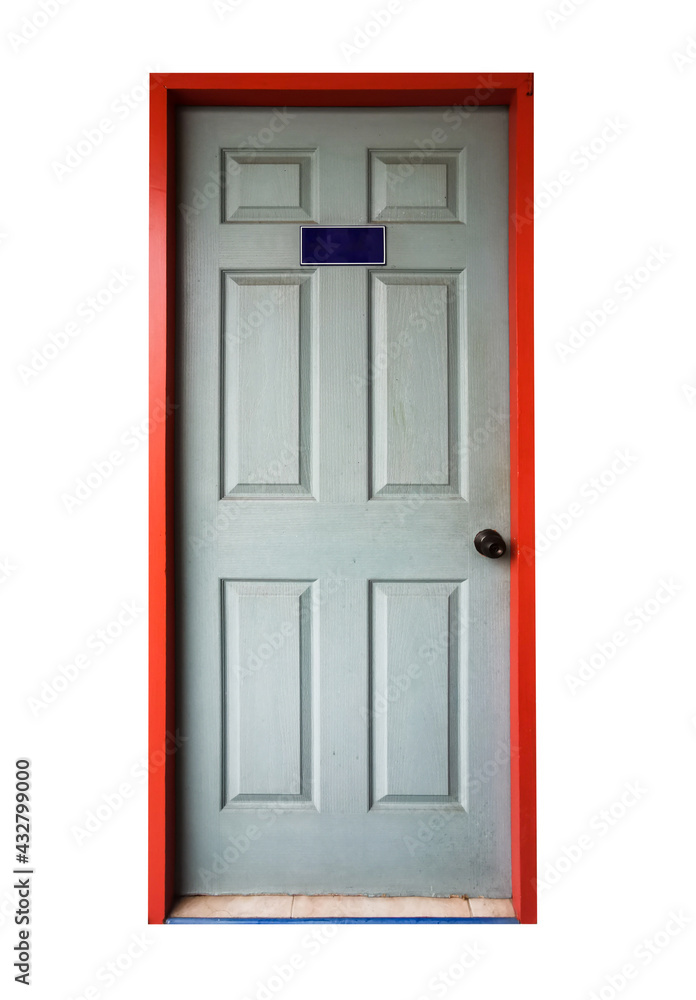 Old door isolated on white background