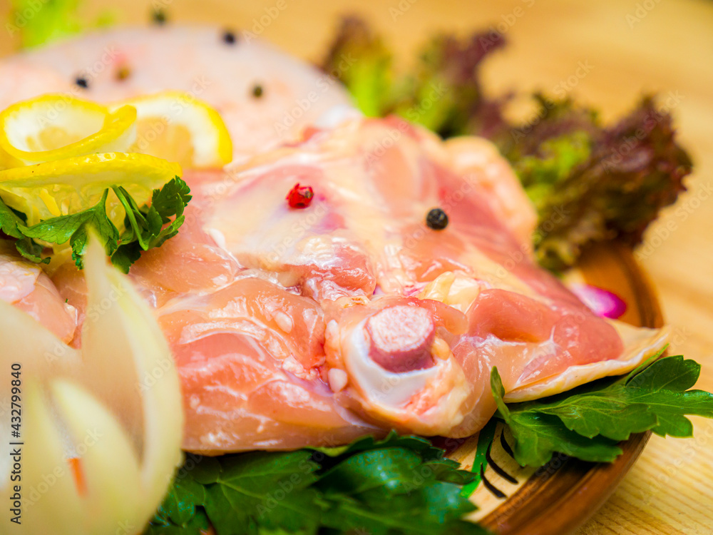 raw chicken breasts with spices raw chicken breasts with spices