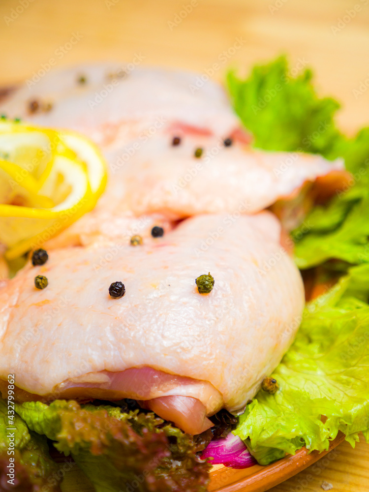 raw chicken breasts with spices raw chicken breasts with spices