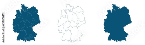 Map of the Germany in gray on a white background