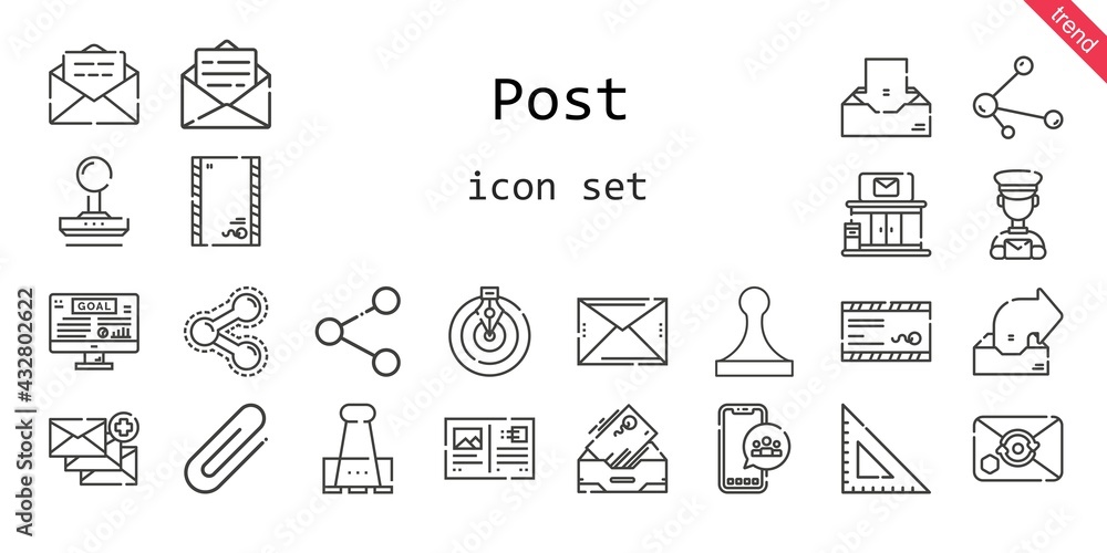 post icon set. line icon style. post related icons such as goal, mail, paper clip, stamp, outbox, square, envelope, postman, postcard, post office, share, inbox, social media, email, clip, post icon set. line icon style. post related icons such as goal, mail, paper clip, stamp, outbox, square, envelope, postman, postcard, post office, share, inbox, social media, email, clip,