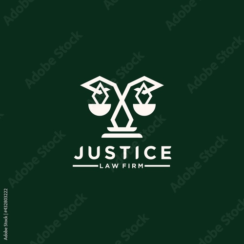 Justice law firm logo with gold color, firm, law, justice