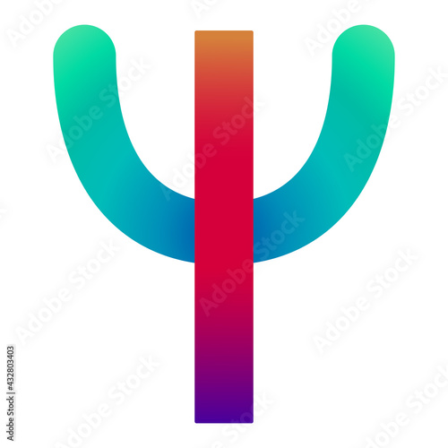 vector logo for a psychologist. a symbol for the psychotherapist's design. the psi sign to illustrate mental health. psychiatry counseling.