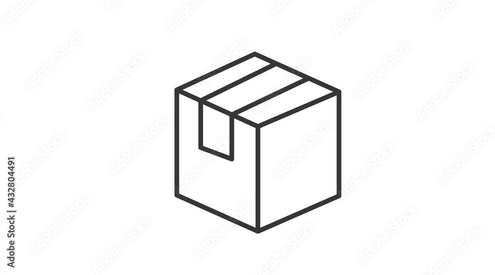 Box Icon. Vector isolated black and white box Box Icon. Vector isolated black and white box