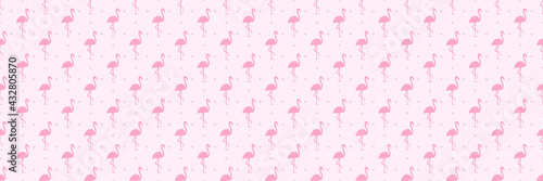 Seamless dotted background with flamingos. Print for polygraphy, shirts and textiles. Abstract dot texture. Colorful illustration