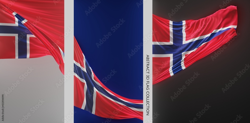 Abstract Norway Flag 3D Render (3D Artwork) Abstract Norway Flag 3D Render (3D Artwork)