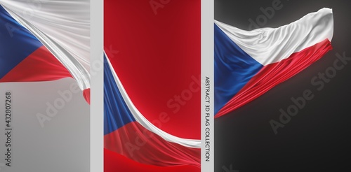 Abstract Czech Republic Flag 3D Render (3D Artwork)