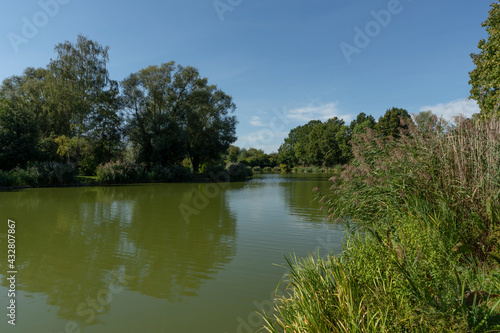 Lake at the outskirts of Dendermonde  a town in East Flanders  Belgium