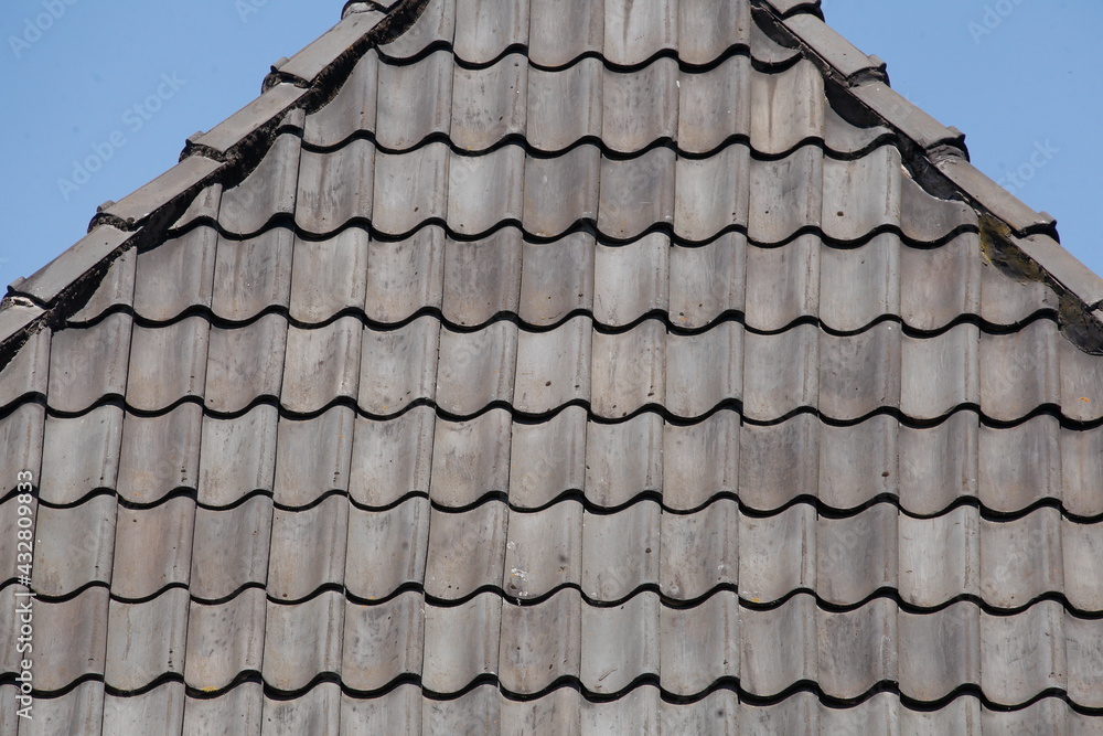 Graues Dach an einem Wohnhaus, Deutschland, Europa Graues Dach an einem Wohnhaus, Deutschland, Europa