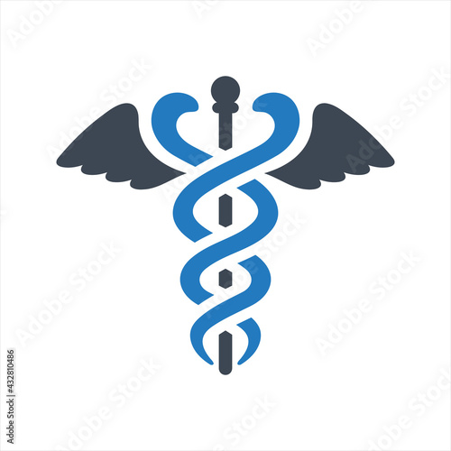 Medical snake icon, vector and glyph