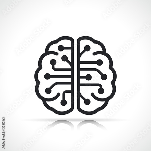 artificial intellingence brain icon isolated