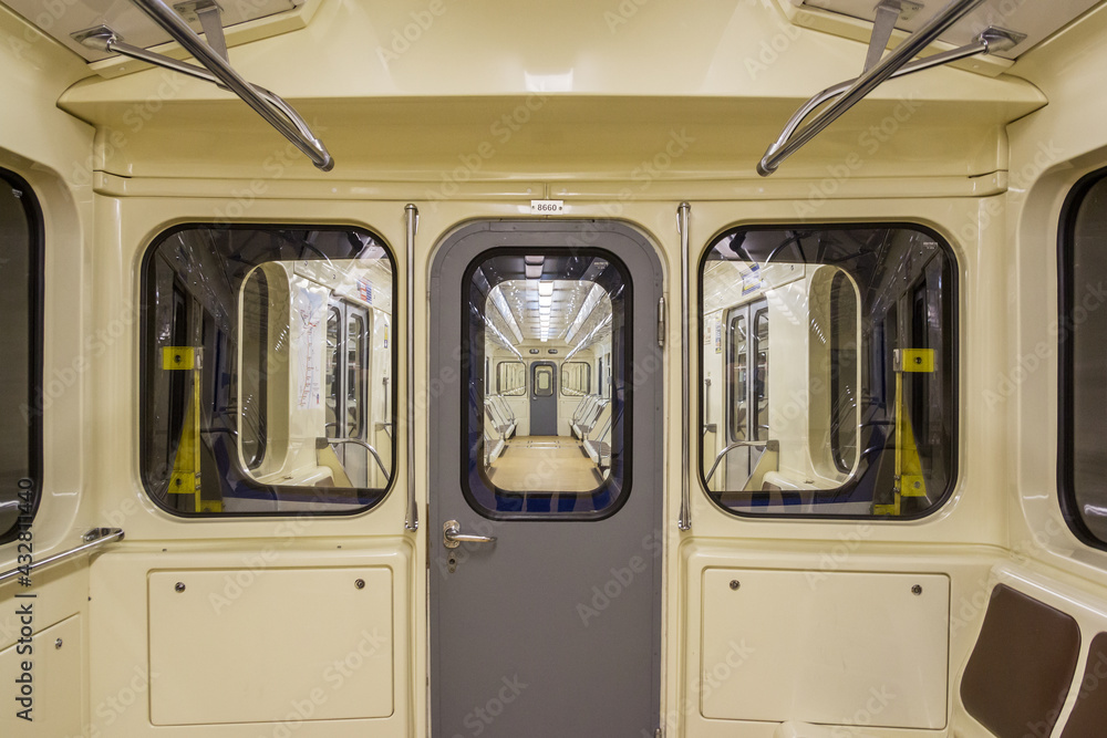 Old subway car without passengers
