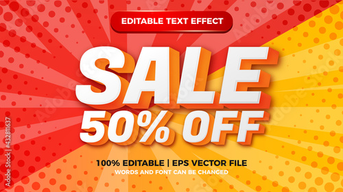 super sale editable text style effect illustrator. vector design template
 photo