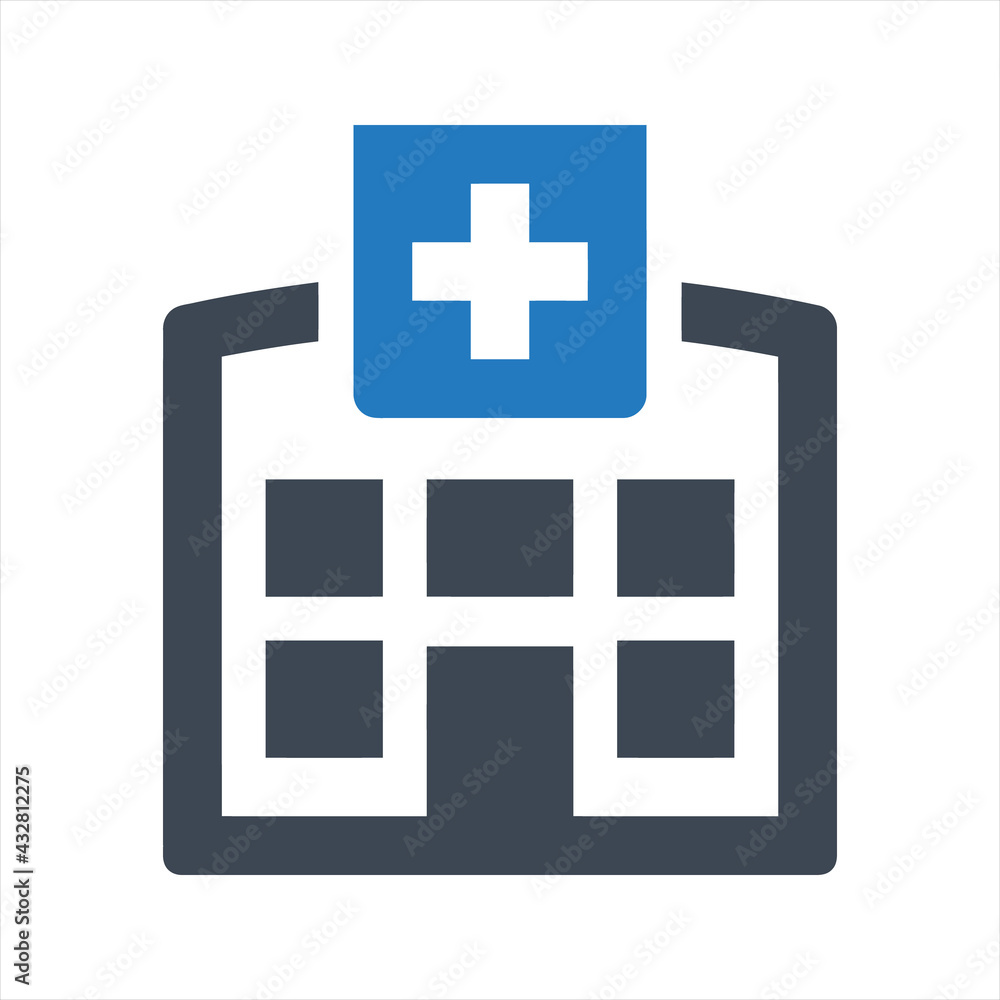 Hospital icon, vector and glyph Hospital icon, vector and glyph